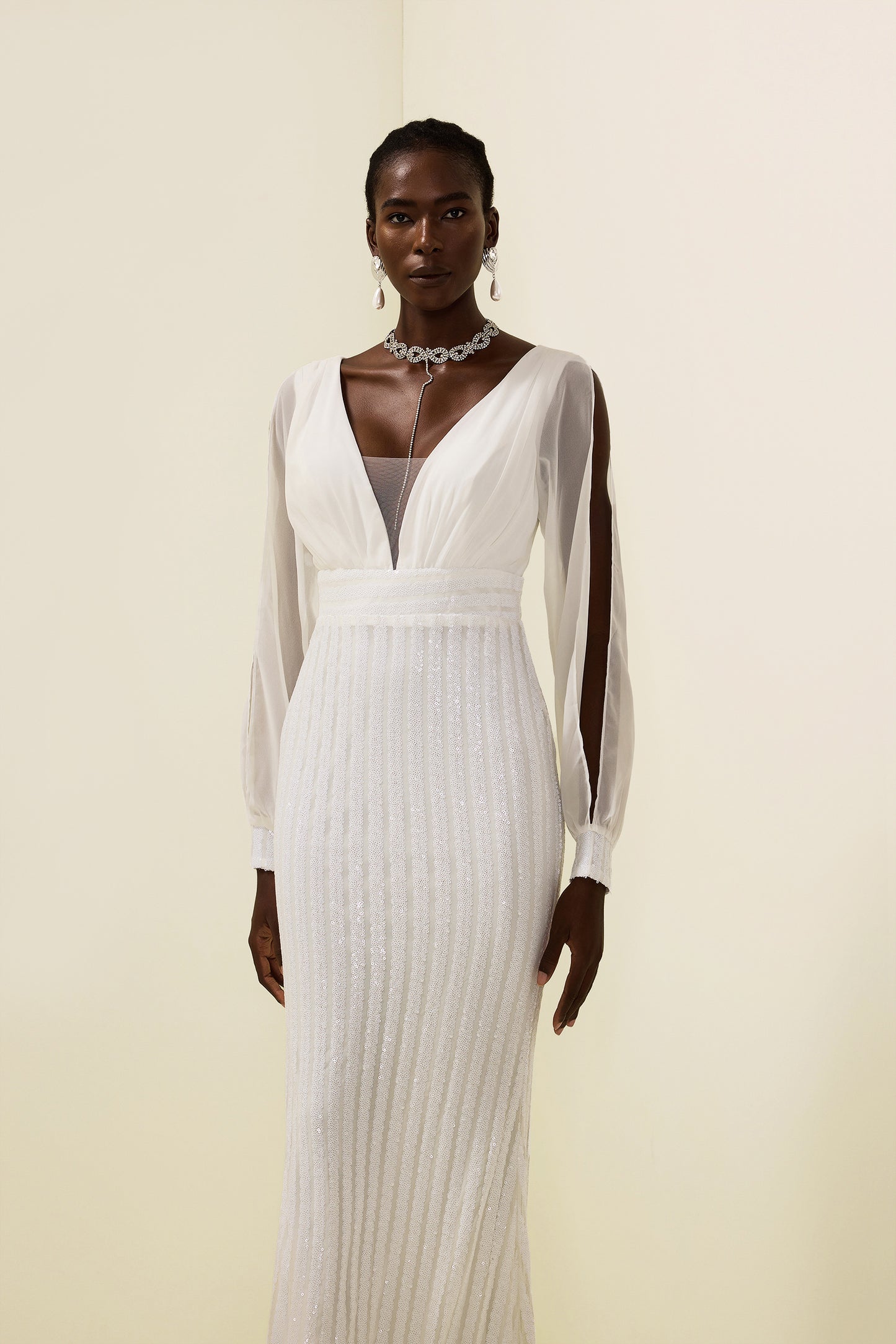 Sequin Cut-out Maxi Dress