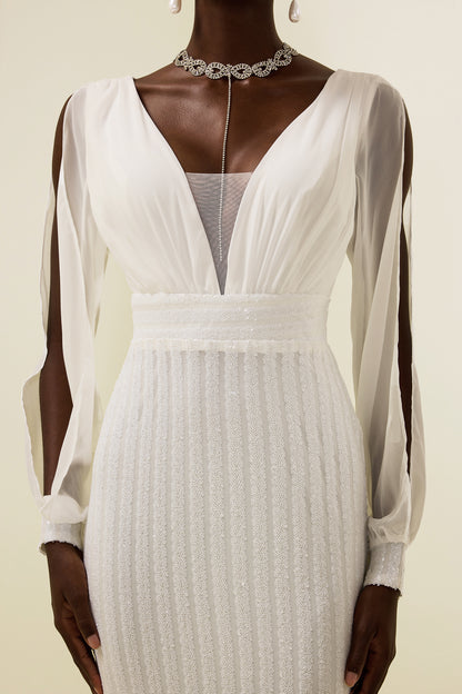 Sequin Cut-out Maxi Dress