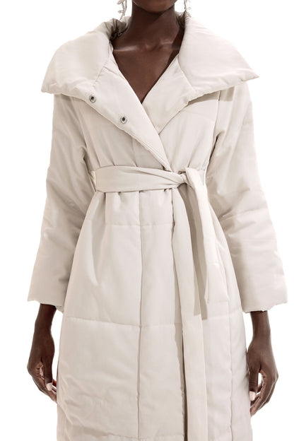 Stand Collar Long Sleeve Quilted Coat