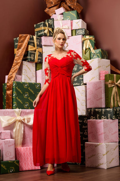 Lace Knotted Midi Dress