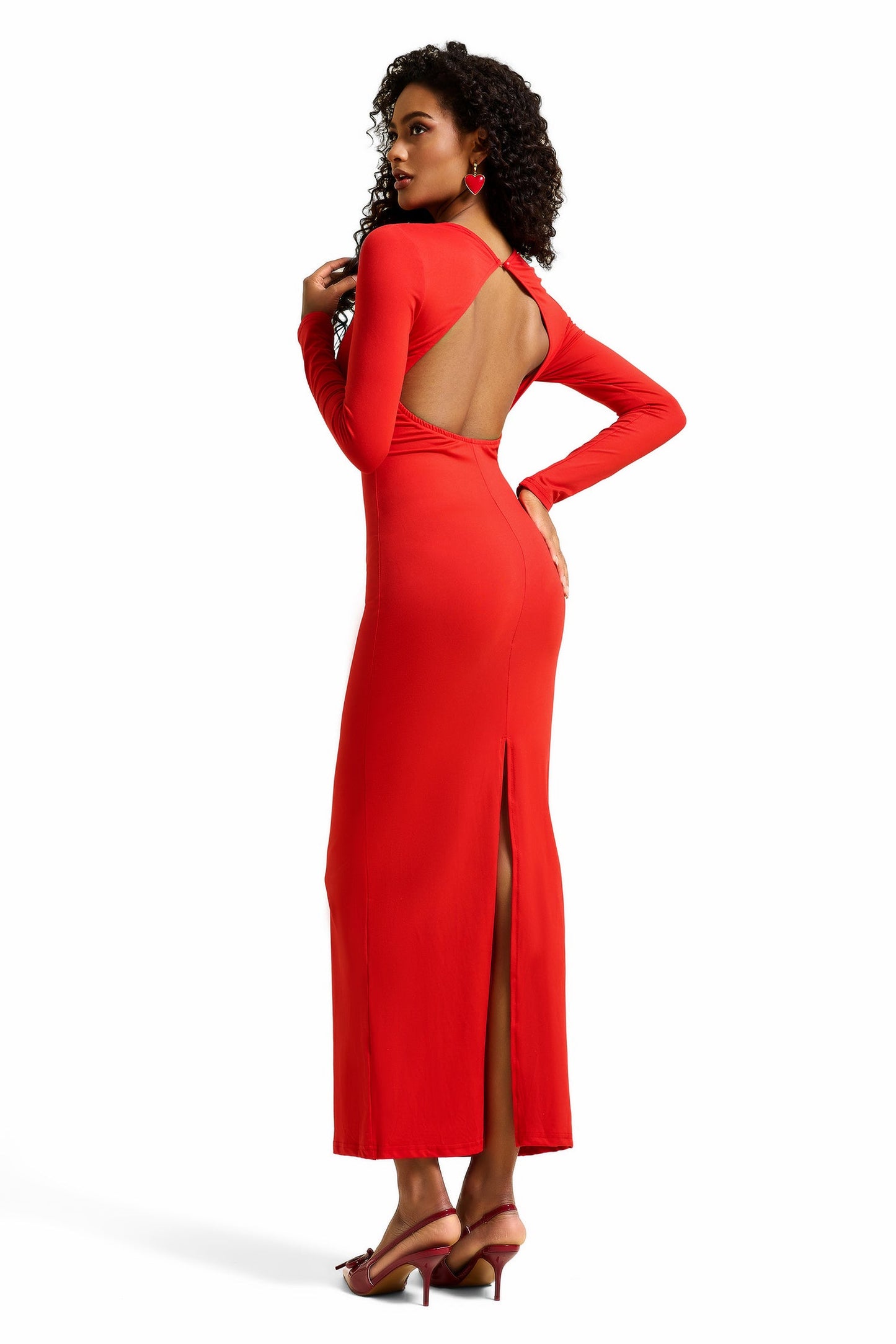 3d Jersey Ruched Midi Dress