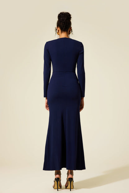 Knotted Split Midi Dress