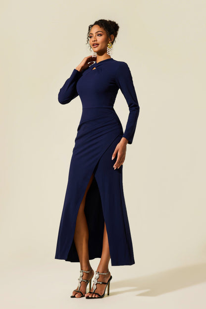 Knotted Split Midi Dress