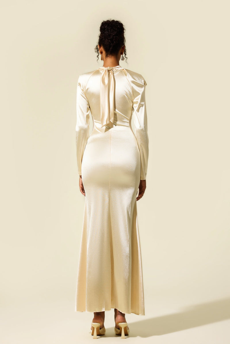 Frill Cut-out Midi Dress