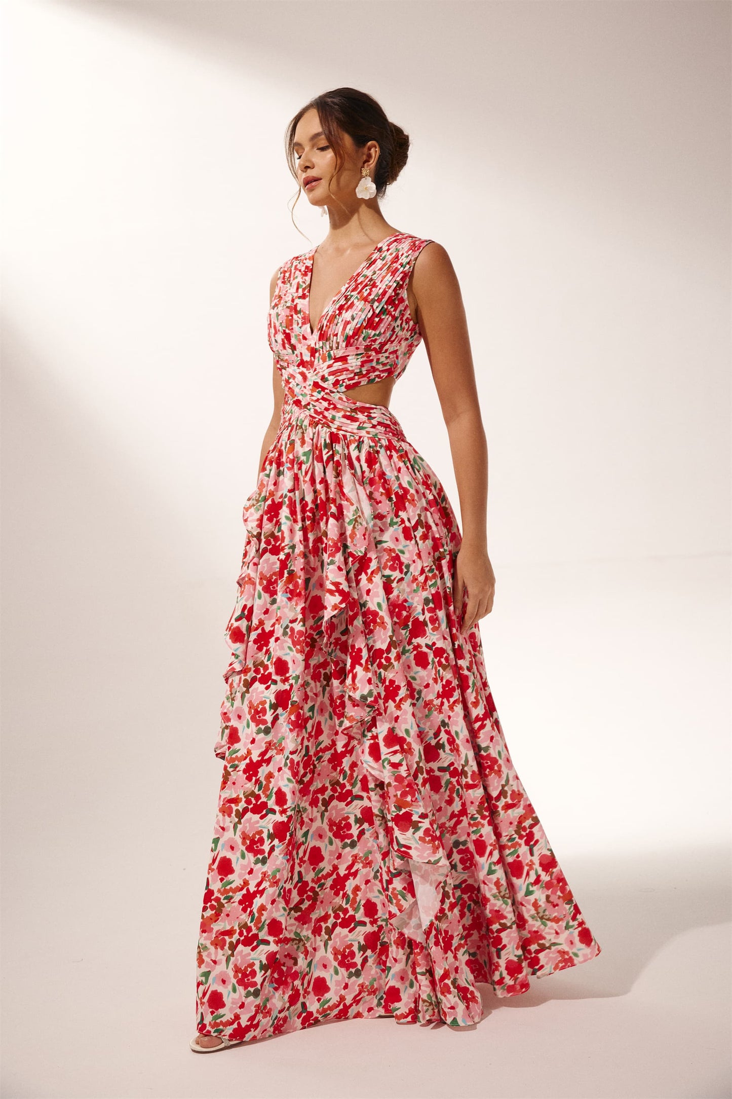 Muriel Printed Cut-out Maxi Dress