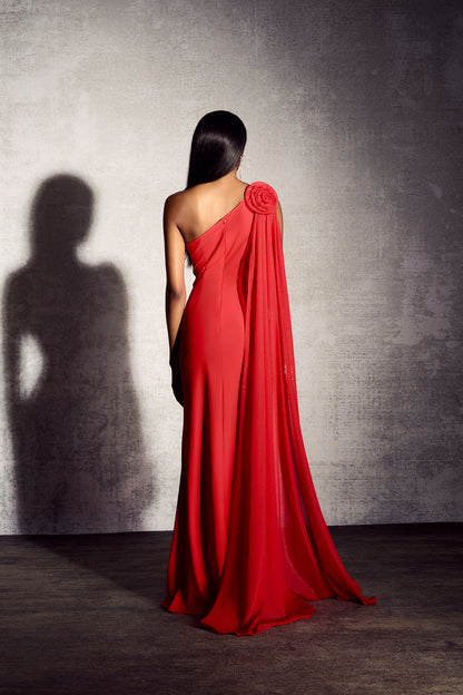 Norma Applique One Shoulder Maxi Dress