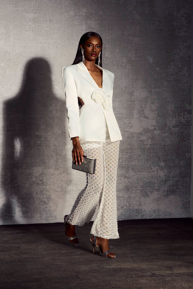 Maureen Pearl Embellished Blazer/pants