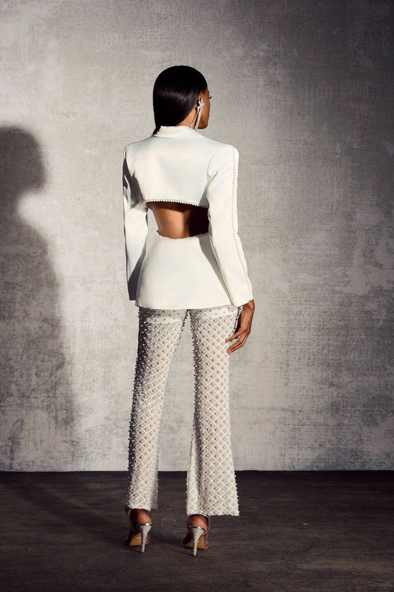 Maureen Pearl Embellished Blazer/pants
