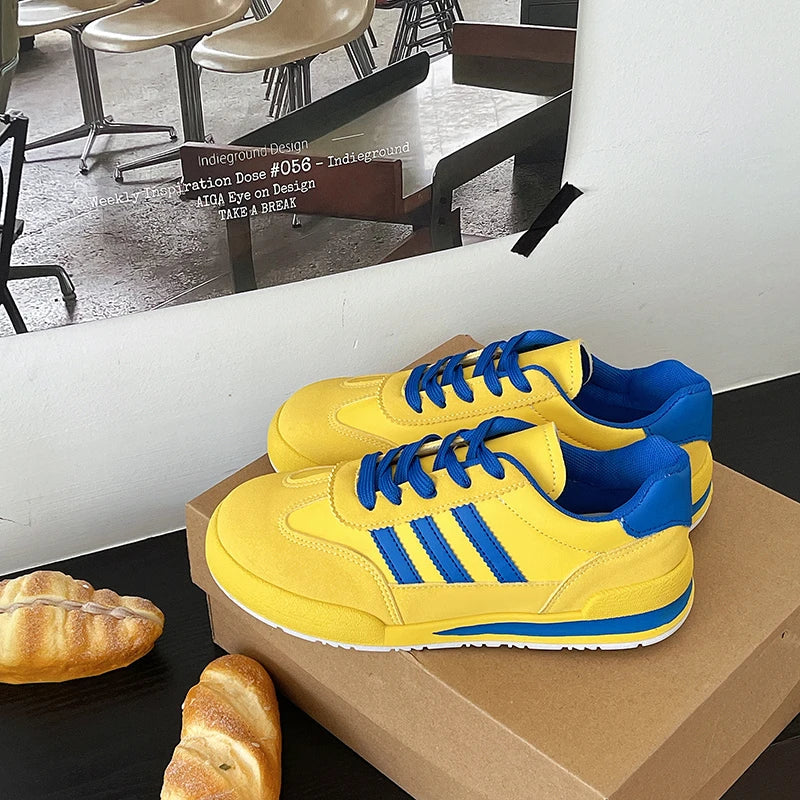 Comfort Increase Niche Retro German Training Shoes Female Summer Breathable Flat Shoes Sports Forrest Gump Shoes