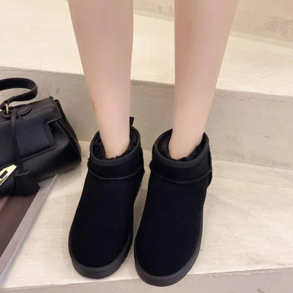 New Stylish Thickened Warm Short Tube Non-slip Black Snow Boot
