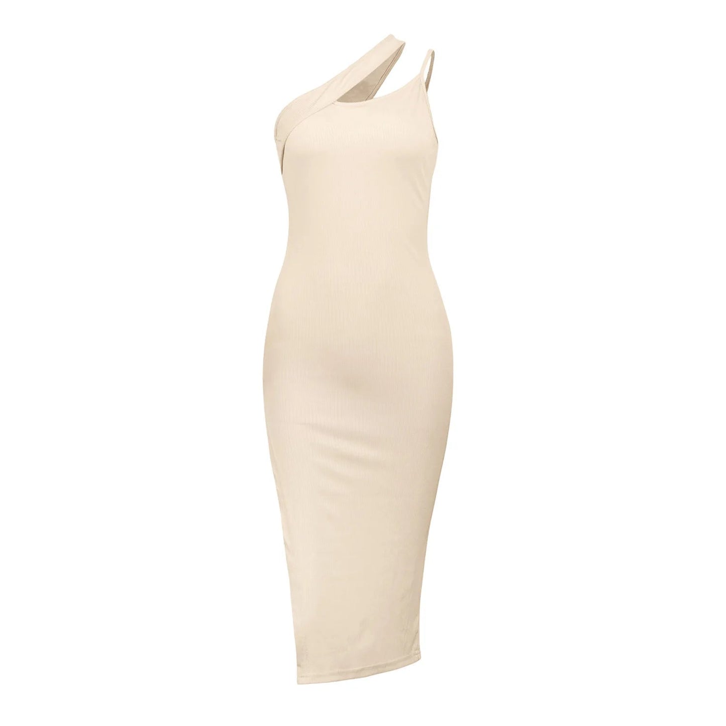 New Slit Oblique Slimming Y2k Midi Dresses