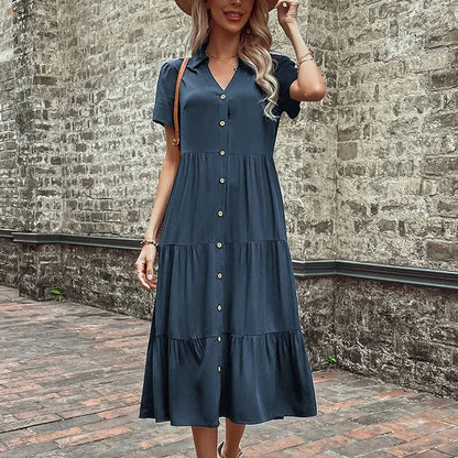 Summer Hepburn French Maxi Party Club Midi Dresses