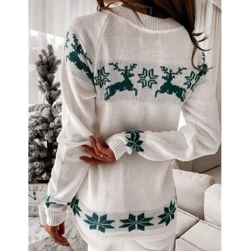 Winter Christmas Knit Jacquard Soft Warm Y2k Sweater