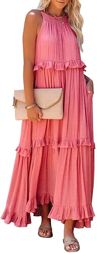 New Floor-length Round Loose Irregular Loose Midi Dresses