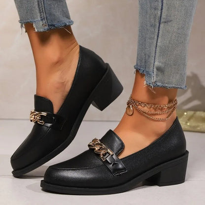 Black Platform Slip on Leather Designer Boat Flats Oxfords Loafers