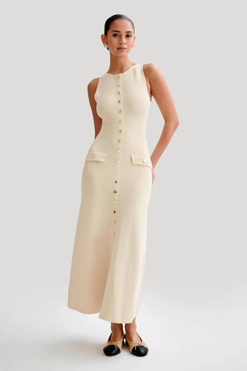 Stylish Sleeveless Bodycon Knitted Long Dress for