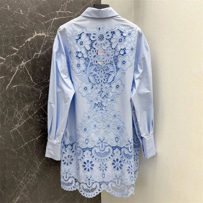 Embroidered Mini Dress in Cotton - Perfect for Summer
