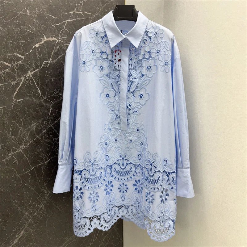 Embroidered Mini Dress in Cotton - Perfect for Summer