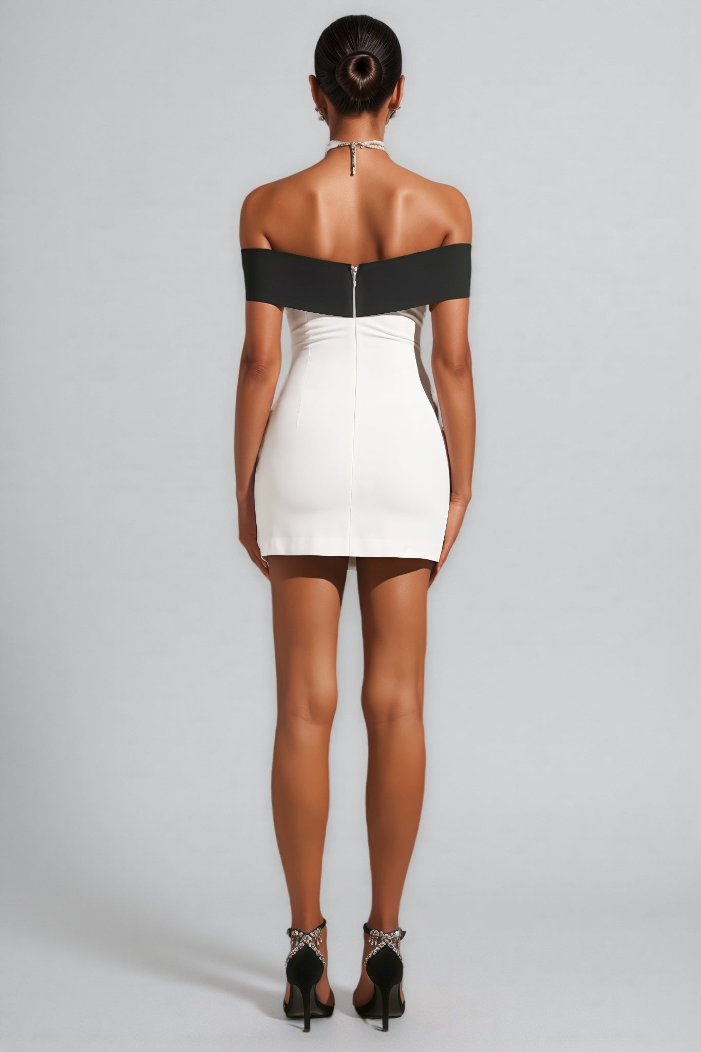 Parry Off-shoulder Bow Mini Dress