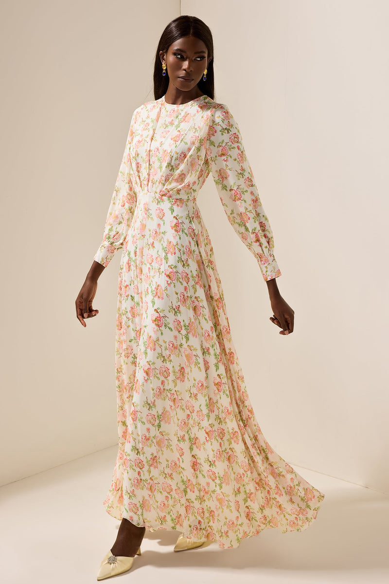 Chiffon Long Sleeve Maxi Dress