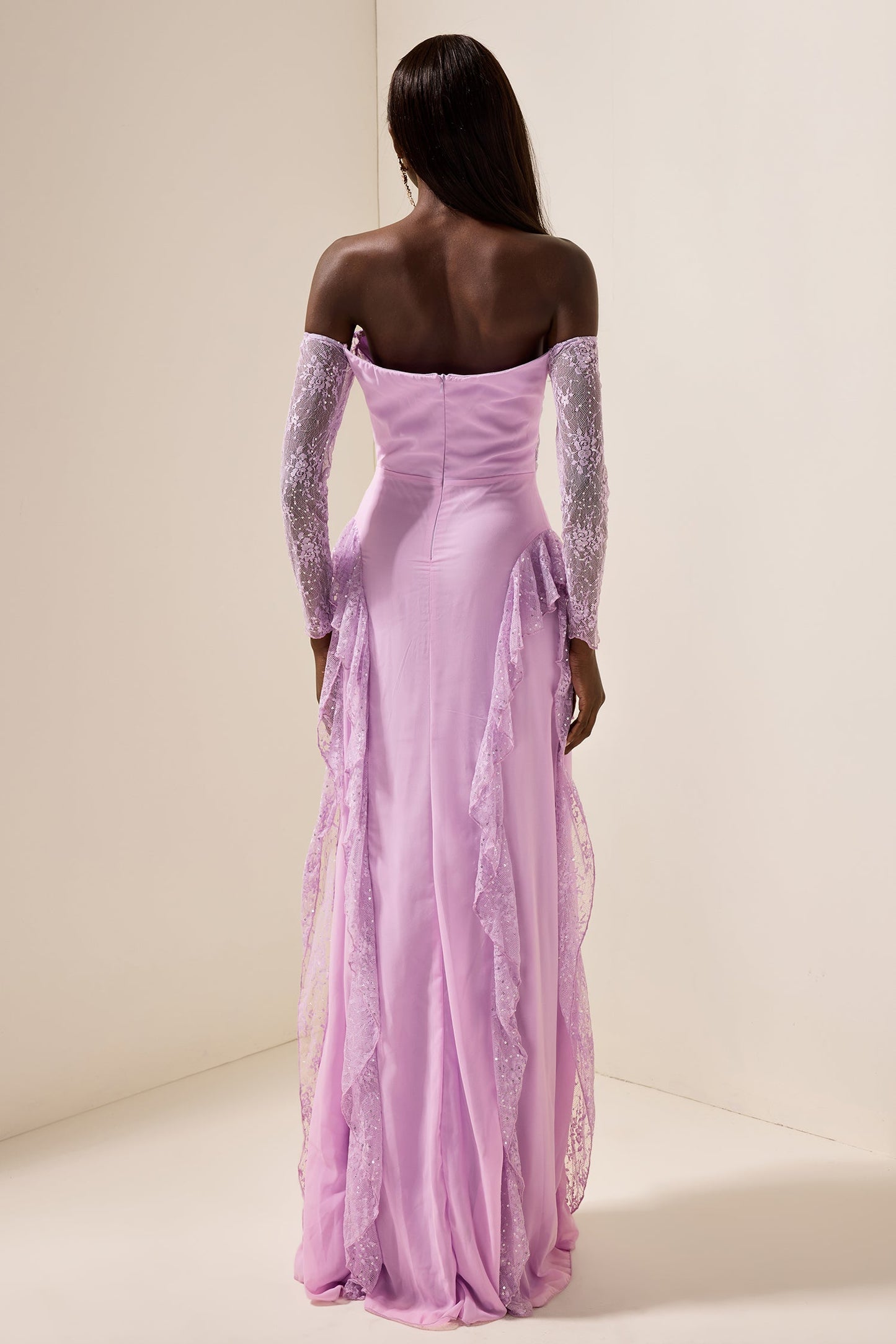 Lace Off-shoulder Maxi Dress