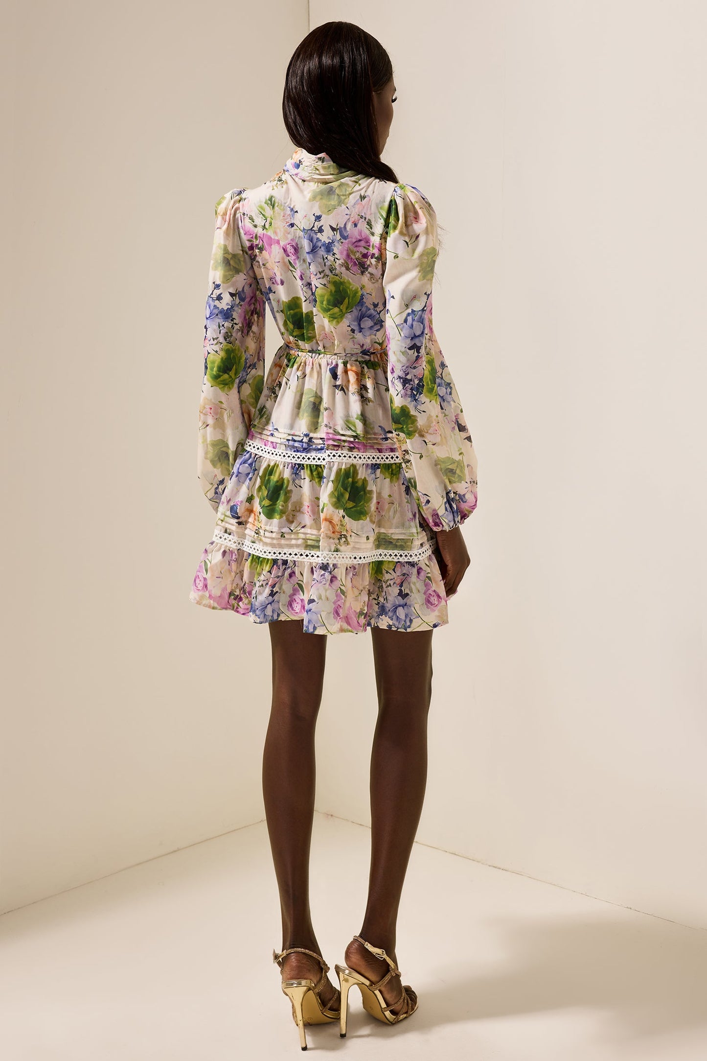 Long Sleeve Stand Collar Mini Dress