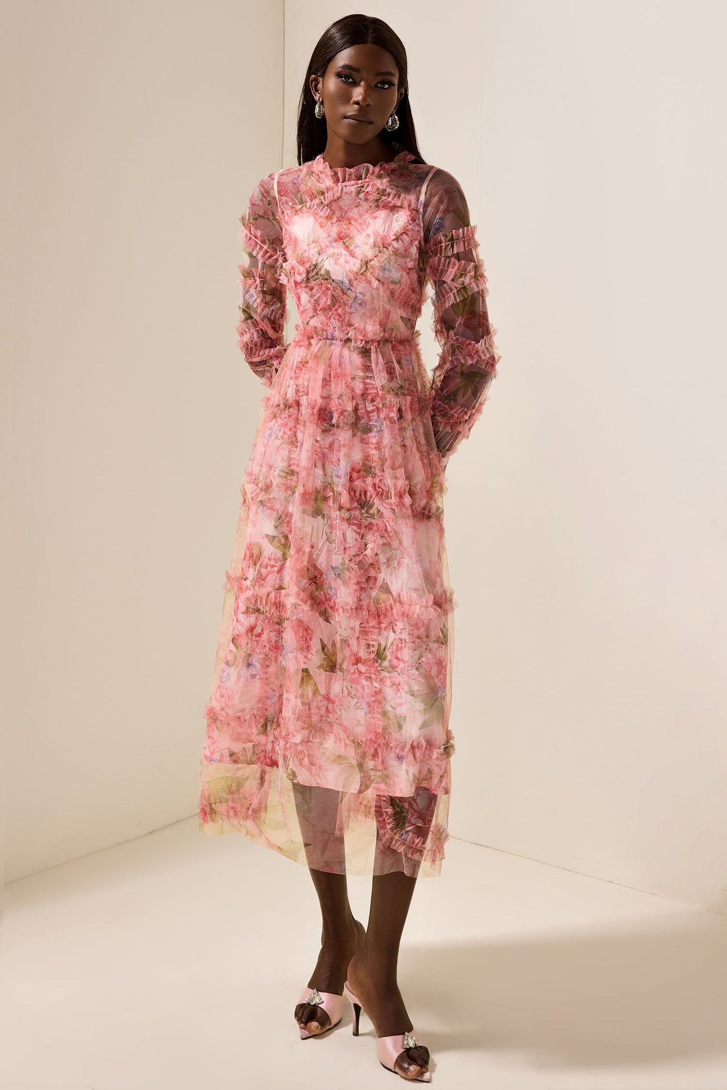 Ruffle Tiered Midi Dress