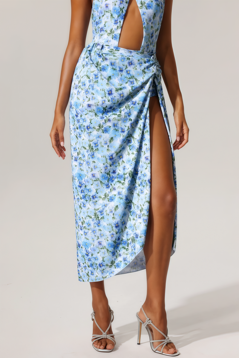Serena Tulip Printed High Slit Two-piece Set