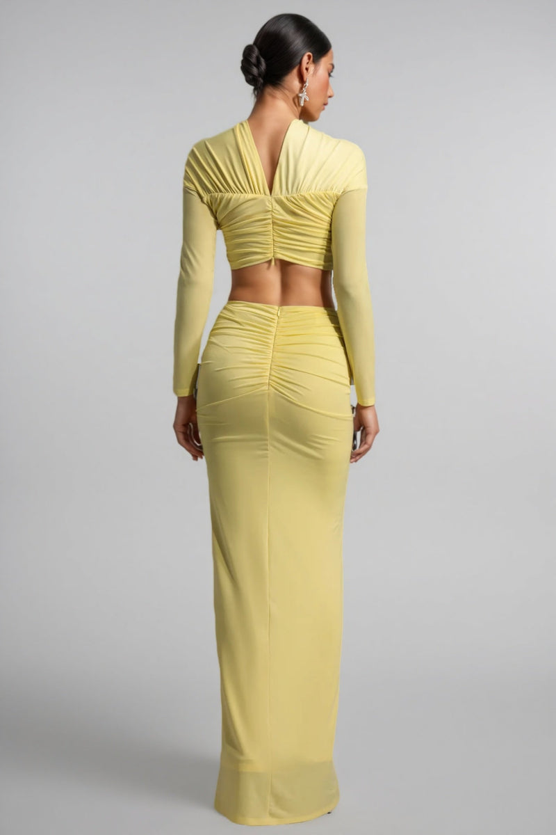 Raelse Long Sleeve Twisted Maxi Dress