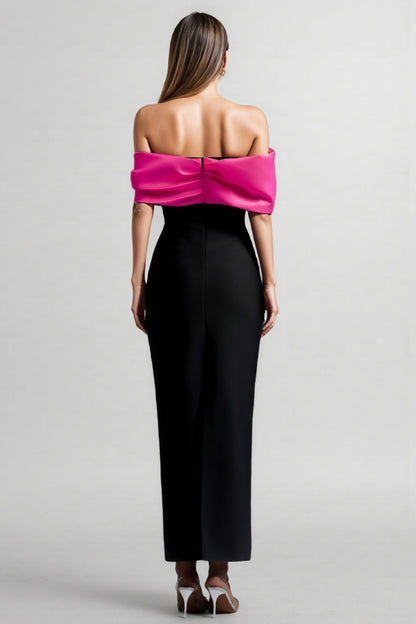 Cadao Off-the-shoulder Fold Bandage Maxi Dress