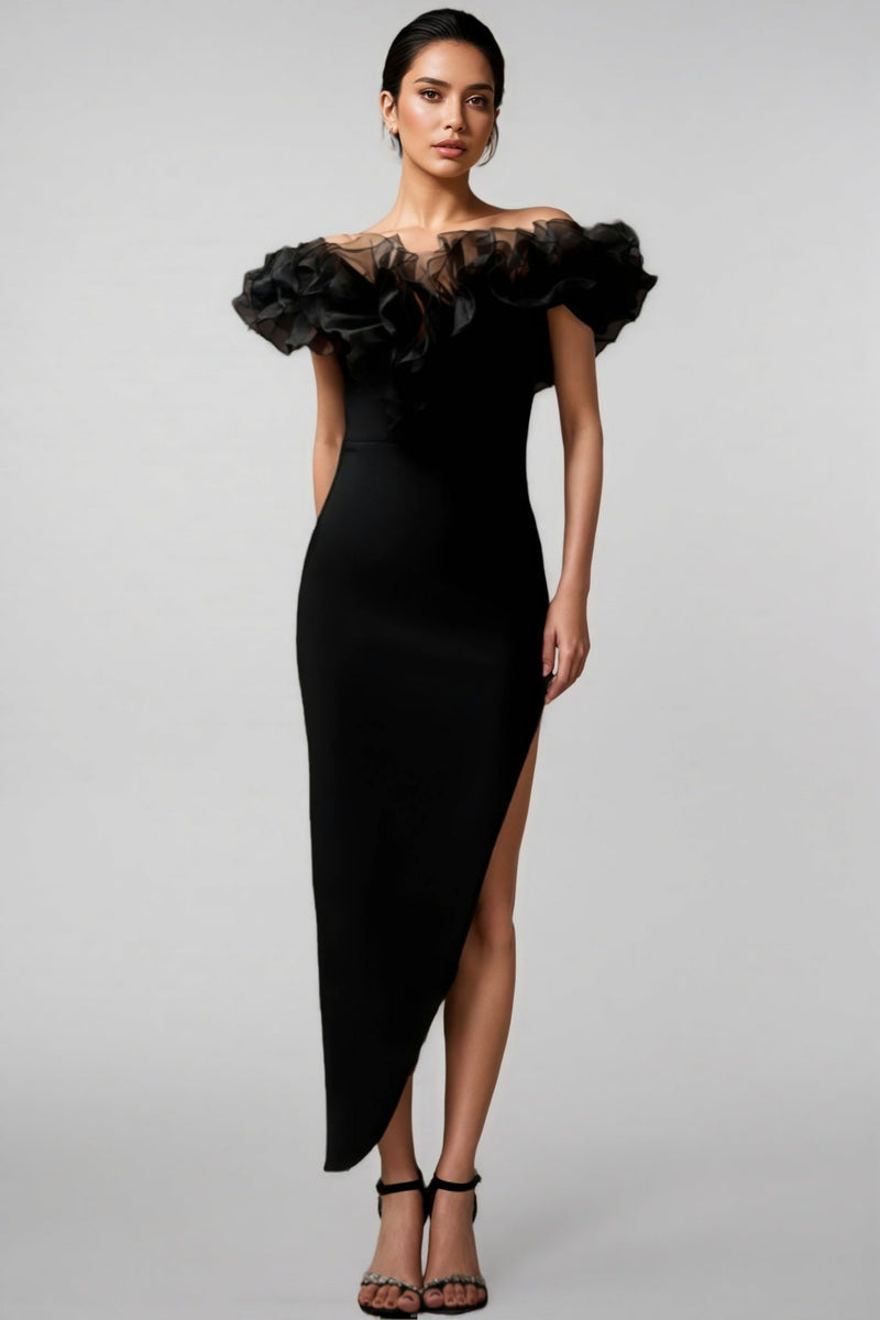 Selahx One Shoulder Bandage Midi Dress