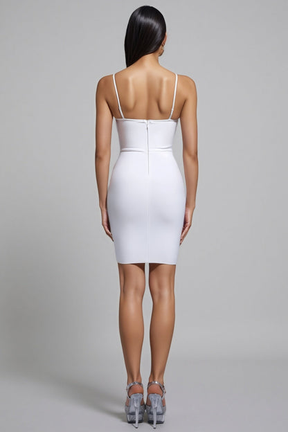 Xerrsd Sleeveless V-neck Diamond Tassels Mini Dress