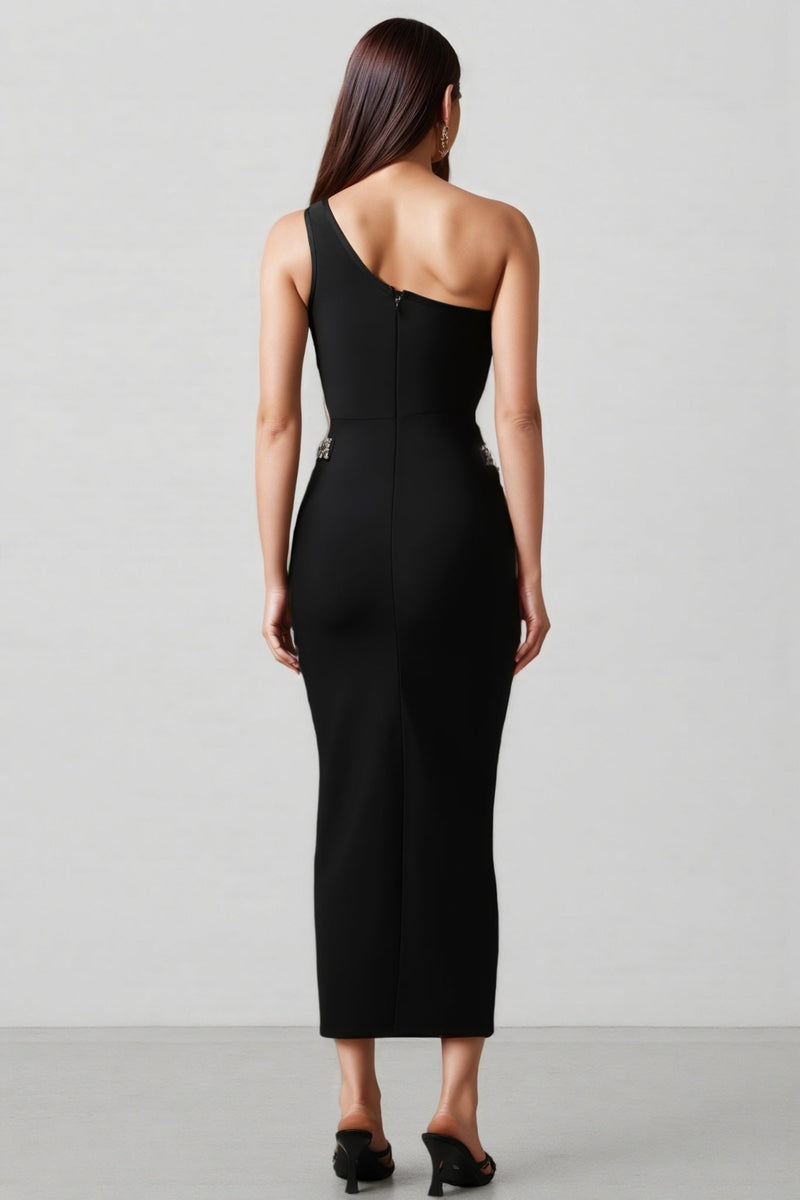 Yasir Sleeveless Diamond Slit Bandage Maxi Dress