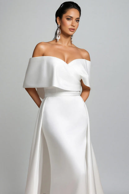 Euen Off Shoulder Fish Tail Wedding Maxi Dress