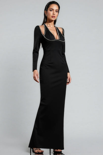 Revie V-neck Bandage Maxi Dress
