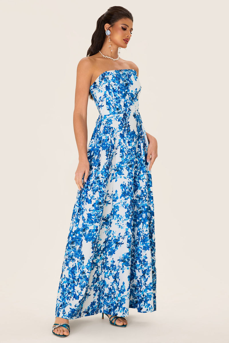 Off-shoulder Sleeveless Midi Dress