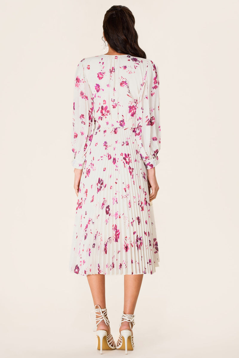 Chiffon V-neck Midi Dress