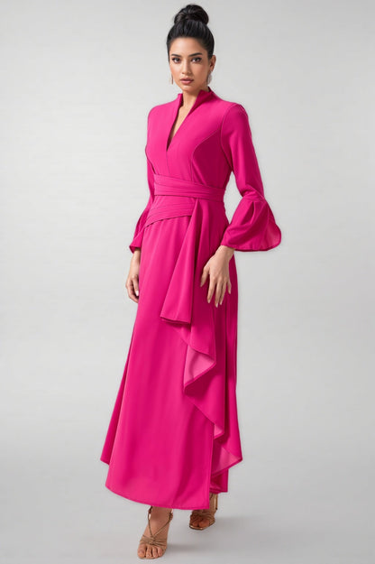 Indra Pleated Split Midi Dress