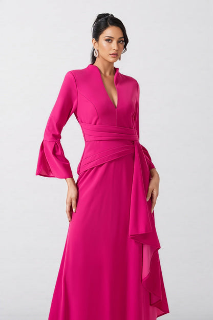 Indra Pleated Split Midi Dress