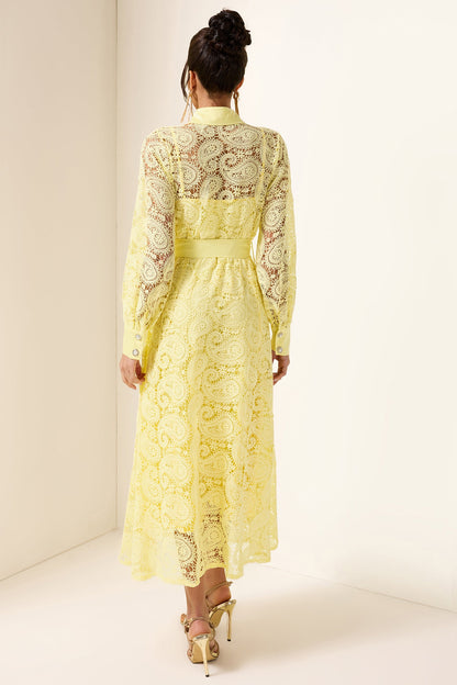 Embroidered Pocket Midi Dress