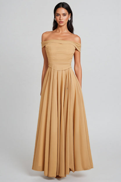 Callad Strapless Fishbone Maxi Dress