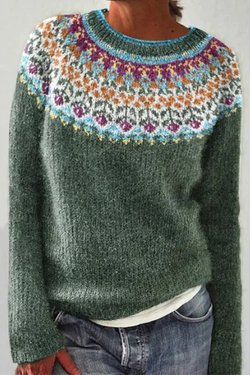 Round Neck Unique Pattern Sweater(in 6 Patterns)