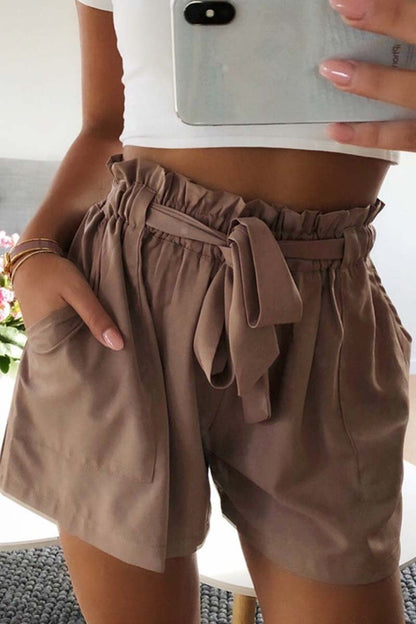Wide Leg Shorts With Ruffle