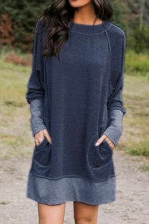 Moxidress Maureen Pockets Sweatershirt Dress