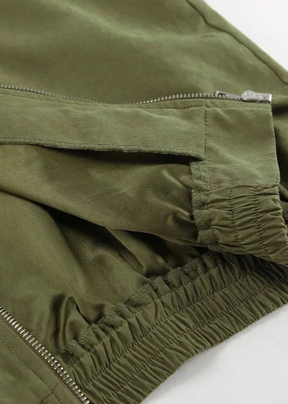Urban Edge - Contrast Zip-up Jacket and Wide-leg Pants Set