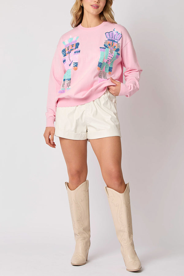 Christmas Soldier Sequined Sweatshirt
