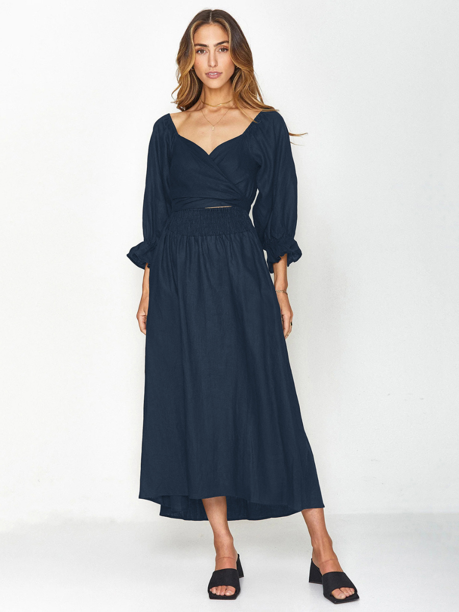 Sunset Sands Two Way Wearable Midi Dress - Navy