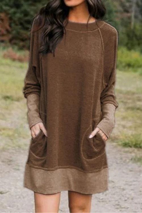 Moxidress Maureen Pockets Sweatershirt Dress