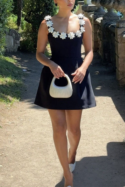 Strappy Neckline Sleeveless Mini Dress