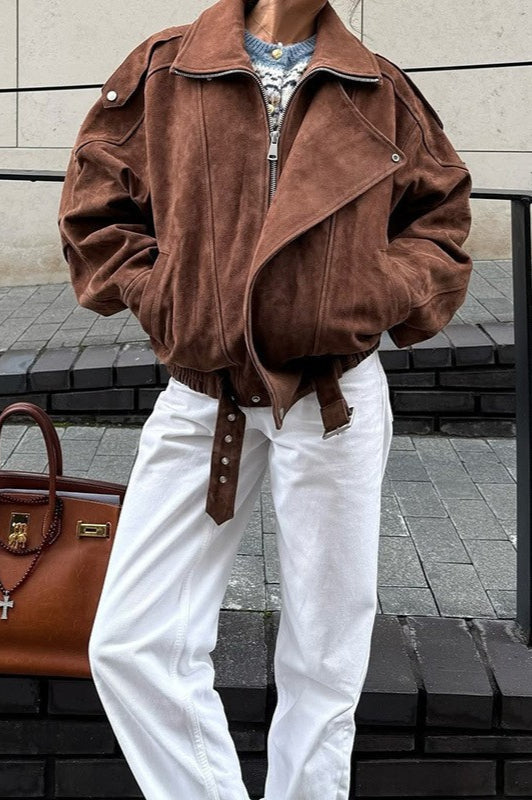 Loose Fit Brown Coat